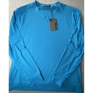 G/FORE Luxe Crewneck Mid Layer Pullover Shirt Long Sleeve Blue Relaxed Size L